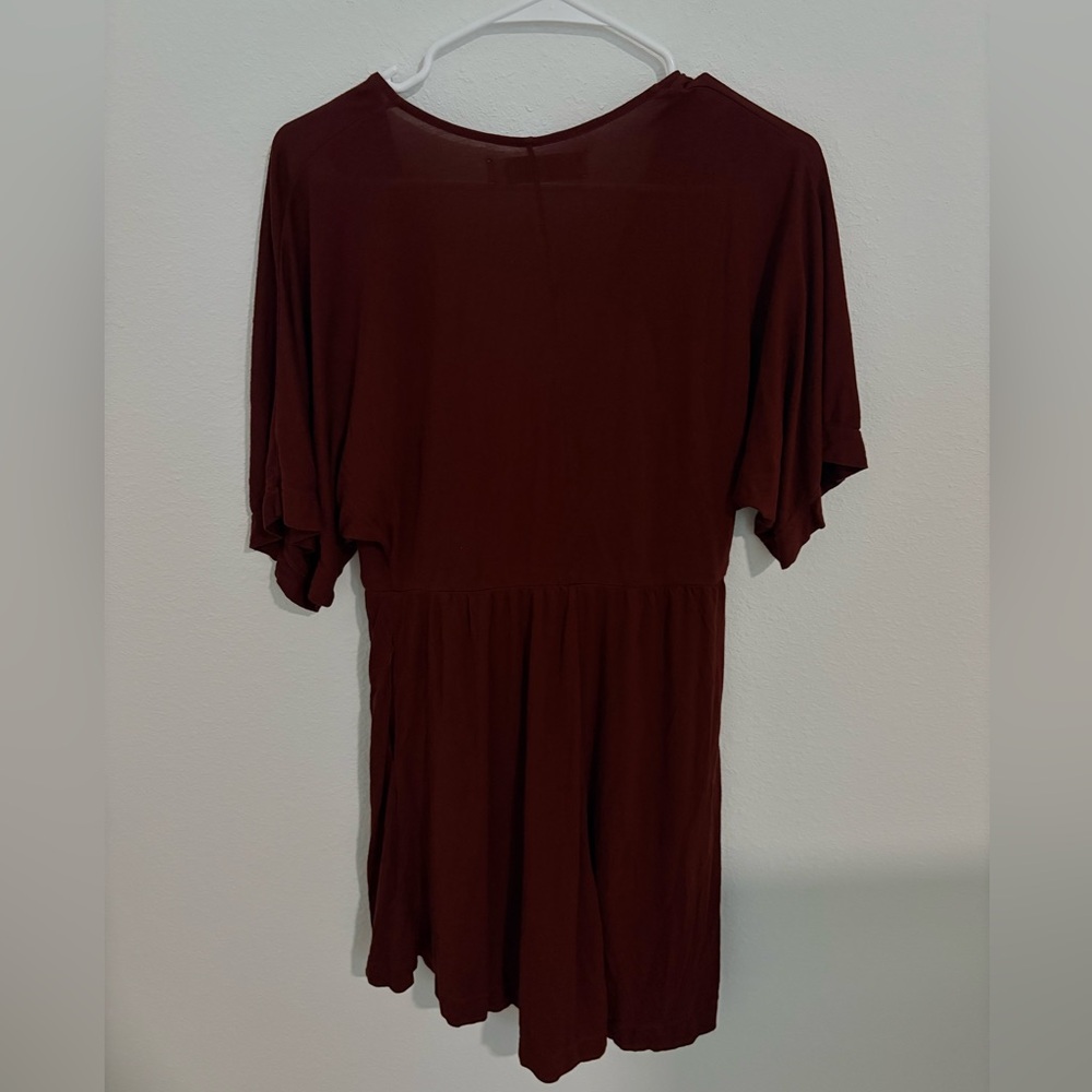 Free People Beach V-Neck Short Sleeve Tunic Dress - Picture 3 of 4